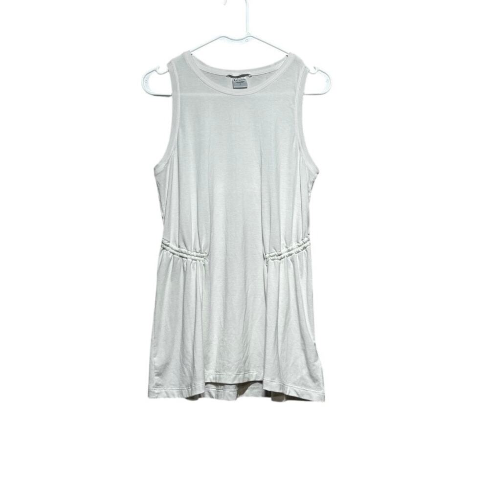 ATHLETA Stride Sleeveless Cinch Waist Tunic Top White Womens Medium 533375